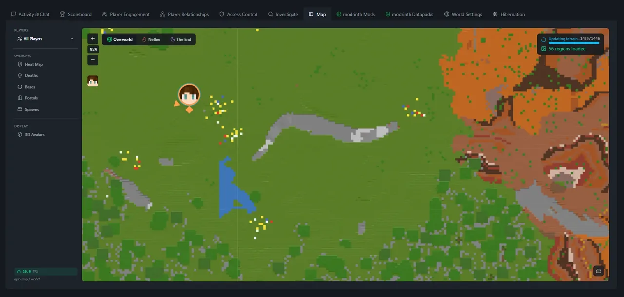 SpawnBox live world map - view 2