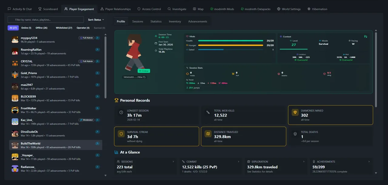 SpawnBox player inventory management - view 2
